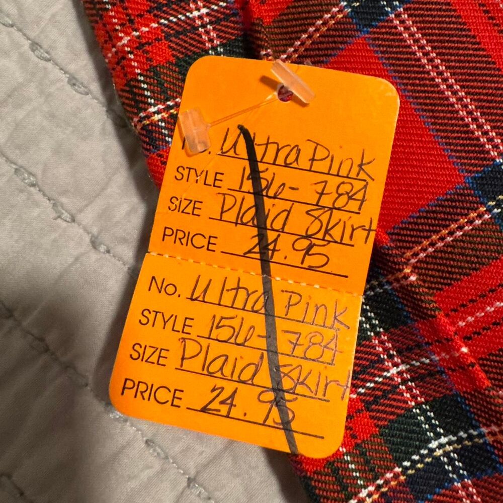 Authentic Y2K Red Pleated Plaid Mini Skirt • 90s/Y2K Vintage~ by Ultra Pink - Picture 7 of 7
